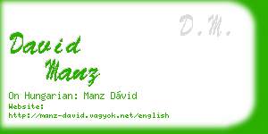 david manz business card